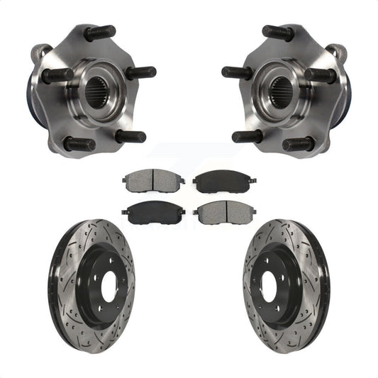 Hub Bearing Drill Slot Brake Rotor Pads Front Kit For Nissan Sentra Turbocharged