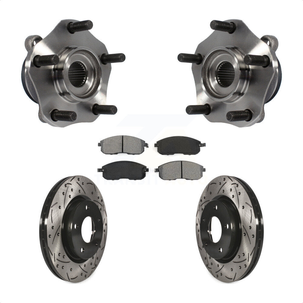 Hub Bearing Assembly Coat Drill Slot Brake Rotor Pad Front Kit For Nissan Sentra