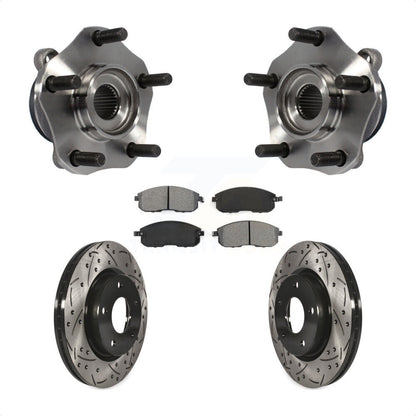 Hub Bearing Assembly Coat Drill Slot Brake Rotor Pad Front Kit For Nissan Sentra