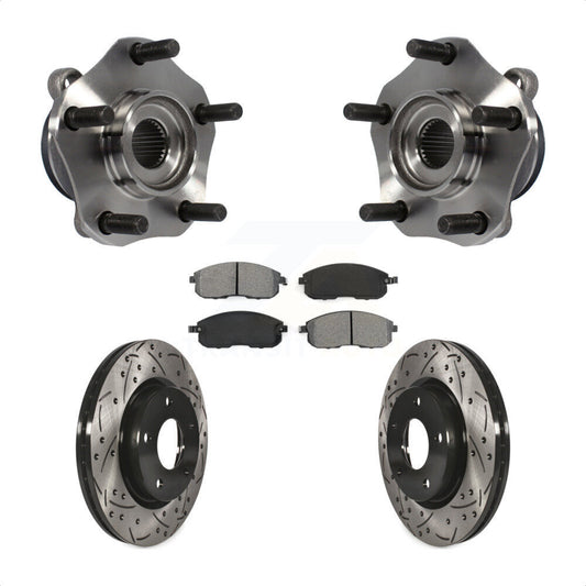 Hub Bearing Assembly Coat Drill Slot Brake Rotor Pad Front Kit For Nissan Sentra