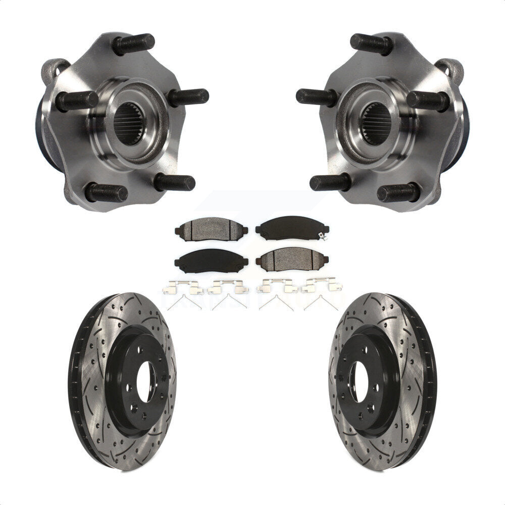 Hub Bearing Assembly Coated Drill Slot Brake Rotor Pad Front Kit For Nissan LEAF