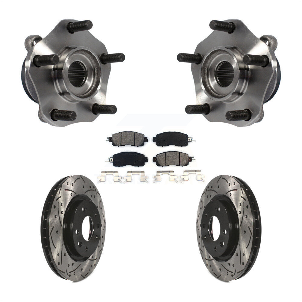 Hub Bearing Assembly Coated Drill Slot Brake Rotor Pad Front Kit For Nissan LEAF