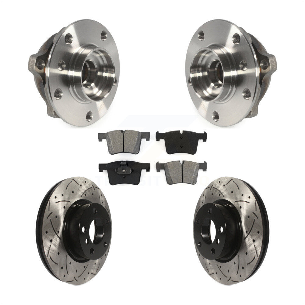 Hub Bearing Assembly Coated Drilled Slot Brake Rotor Pad Front Kit For BMW X3 X4