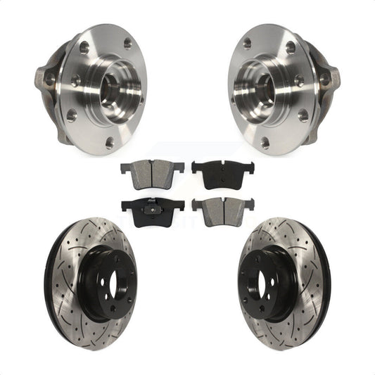 Hub Bearing Assembly Coated Drilled Slot Brake Rotor Pad Front Kit For BMW X3 X4