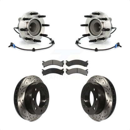 Hub Bearing Drill Slot Brake Rotor Pads Front Kit For Chevrolet GMC Express 2500