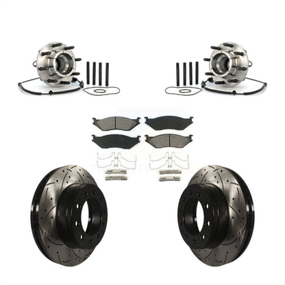 Hub Bearing Drill Slot Brake Rotor Pad Front Kit For Ford F-550 Super Duty 4 X