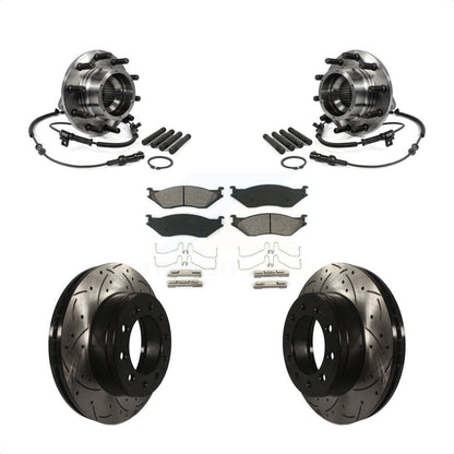 Hub Bearing Drill Slot Brake Rotor Pad Front Kit For Ford F-550 Super Duty 4 X
