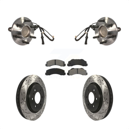 Hub Bearing Drill Slot Brake Rotor Pad Front Kit For Ford Expedition Lincoln RWD