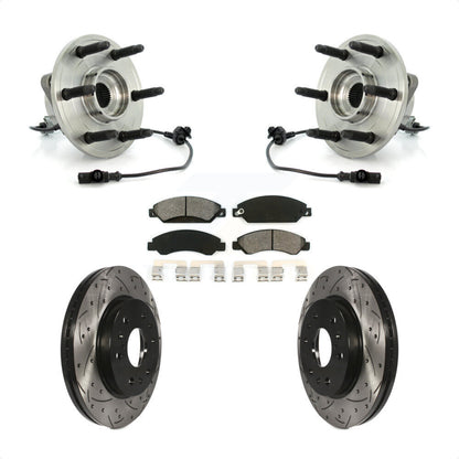 Hub Bearing Drill Slot Brake Rotor Pads Front Kit For Chevrolet Avalanche GMC XL