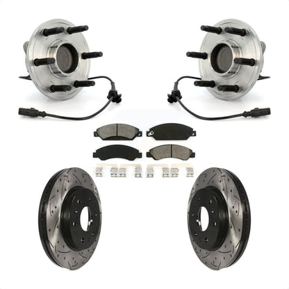 Hub Bearing Drill Slot Brake Rotor Pads Front Kit For Chevrolet Avalanche GMC XL