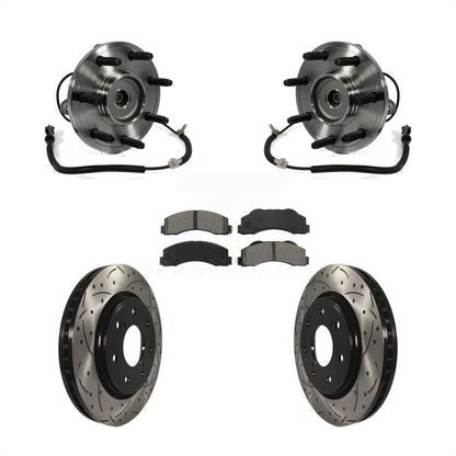 Hub Bearing Assembly Coated Drill Slot Brake Rotor Pads Front Kit For Ford F-150