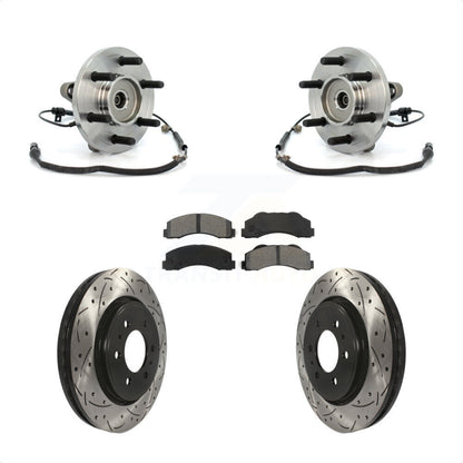 Hub Bearing Assembly Coated Drill Slot Brake Rotor Pads Front Kit For Ford F-150