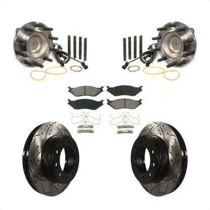 Hub Bearing Drill Slot Brake Rotor Pad Front Kit For Ford F-450 Super Duty F-550