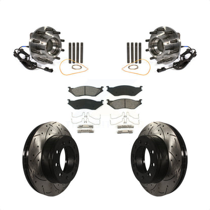 Hub Bearing Drill Slot Brake Rotor Pad Front Kit For Ford F-450 Super Duty F-550