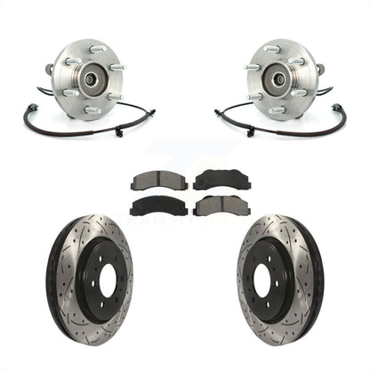 Hub Bearing Coat Drill Slot Brake Rotor Pads Front Kit For Ford F-150 Expedition
