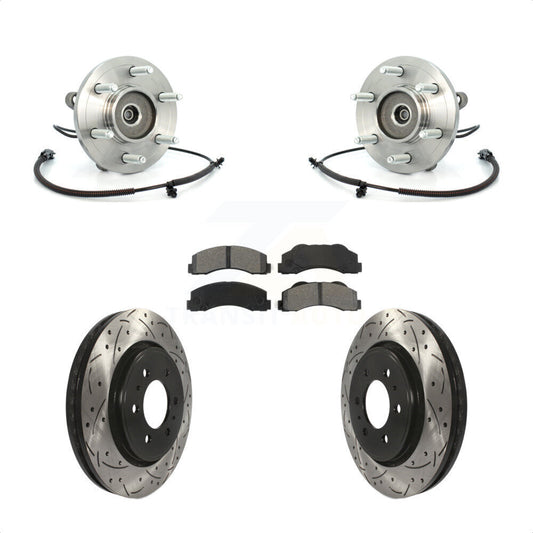 Hub Bearing Coat Drill Slot Brake Rotor Pads Front Kit For Ford F-150 Expedition