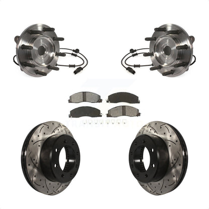 Hub Bearing Assembly Coat Drill Slot Brake Rotor Pad Front Kit For Ram 3500 2500