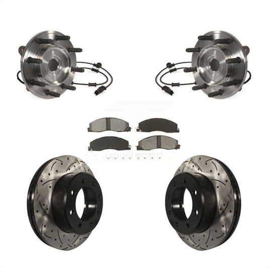 Hub Bearing Assembly Coat Drill Slot Brake Rotor Pad Front Kit For Ram 3500 2500