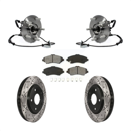Bearing Drill Slot Brake Rotor Pads Front Kit For Dodge Grand Caravan Chrysler &