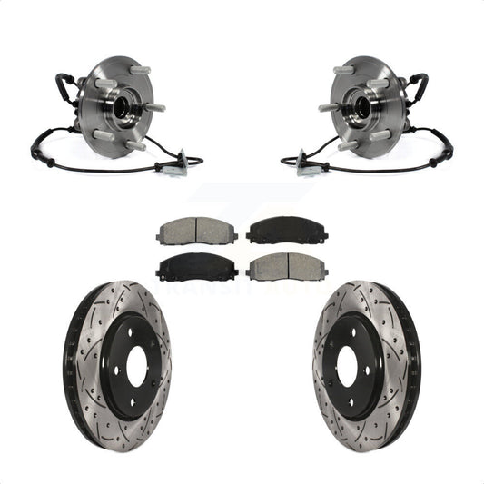 Bearing Assembly Drilled Slot Brake Rotor Pads Front Kit For Dodge Grand Caravan