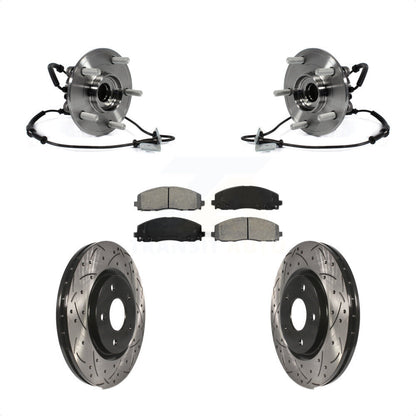 Bearing Drill Slot Brake Rotor Pads Front Kit For Dodge Grand Caravan Chrysler &