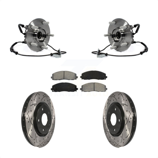 Bearing Drill Slot Brake Rotor Pads Front Kit For Dodge Grand Caravan Chrysler &