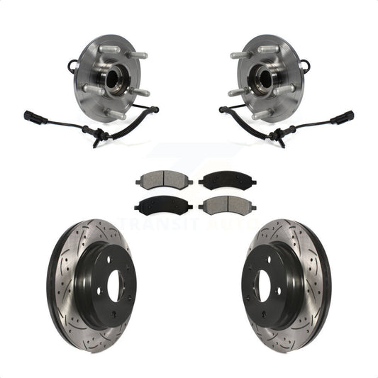 Hub Bearing Coated Drill Slot Brake Rotor Pad Front Kit For Ram 1500 Classic 4WD