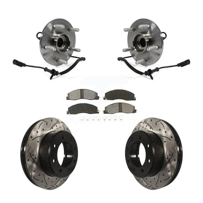 Hub Bearing Drill Slot Brake Rotor Pads Front Kit For Ram 1500 With 8 Lug Wheels
