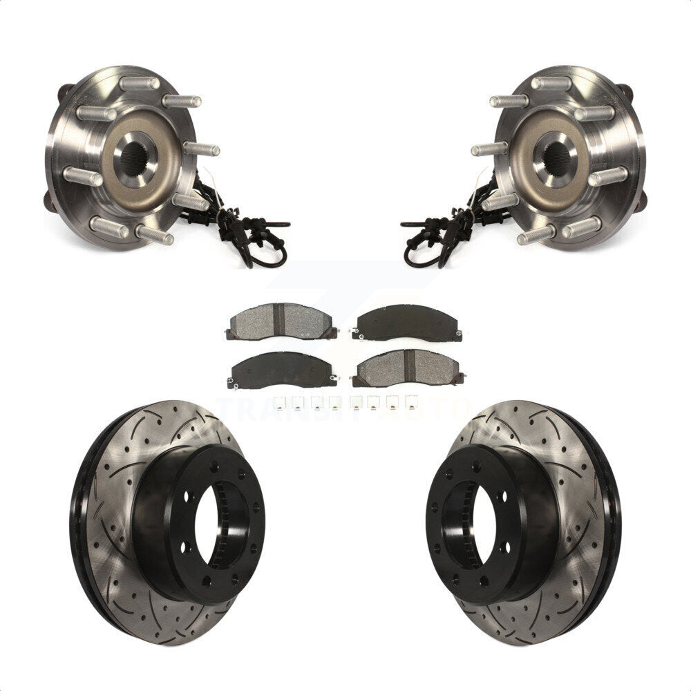 Hub Bearing Assembly Coat Drill Slot Brake Rotor Pad Front Kit For Ram 2500 3500