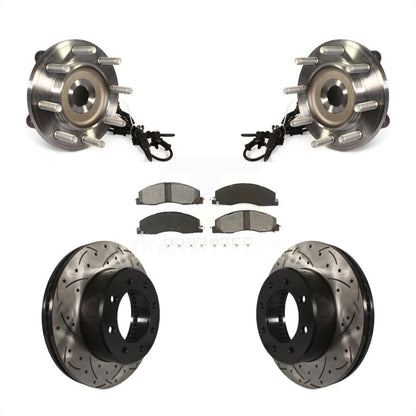 Hub Bearing Assembly Coat Drill Slot Brake Rotor Pad Front Kit For Ram 2500 3500