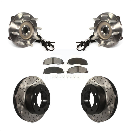 Hub Bearing Assembly Coat Drill Slot Brake Rotor Pad Front Kit For Ram 2500 3500
