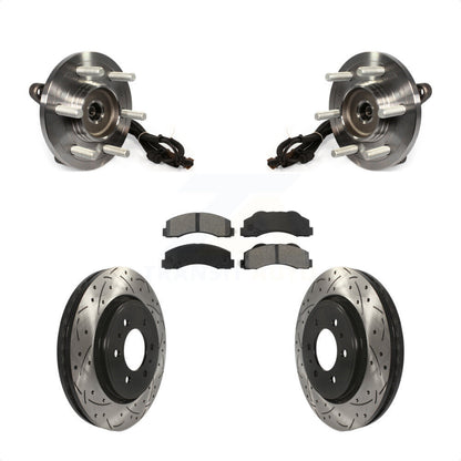 Hub Bearing Assembly Coated Drill Slot Brake Rotor Pads Front Kit For Ford F-150