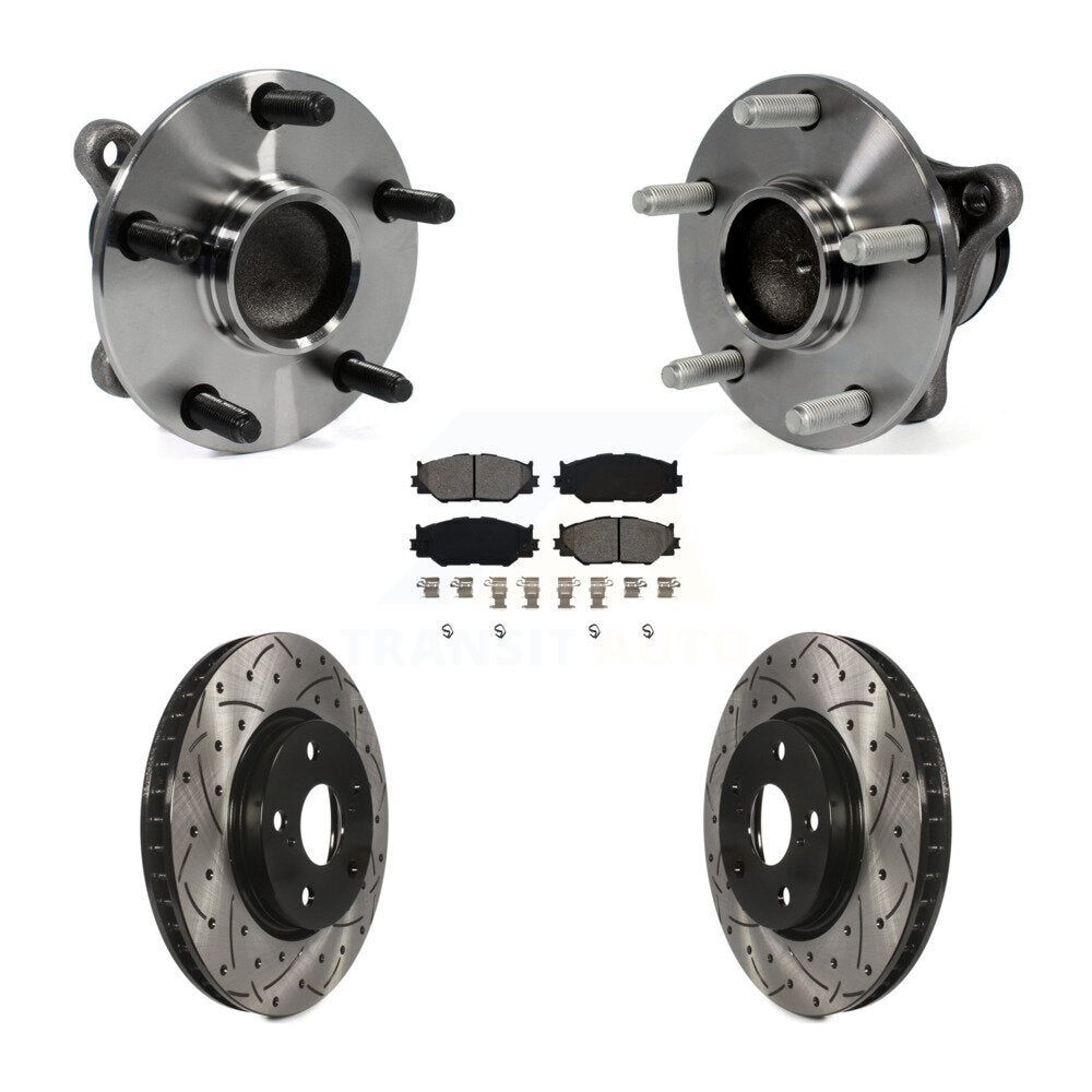 Hub Bearing Assembly Drilled Slot Brake Rotor Pads Front Kit For Lexus IS250 RWD