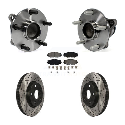 Hub Bearing Assembly Drilled Slot Brake Rotor Pads Front Kit For Lexus IS250 RWD