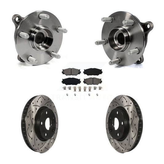 Hub Bearing Assembly Drilled Slot Brake Rotor Pads Front Kit For Lexus IS250 AWD