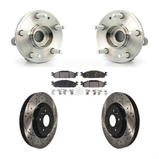Hub Bearing Assembly Coat Drill Slot Brake Rotor Pad Front Kit For Ford Explorer