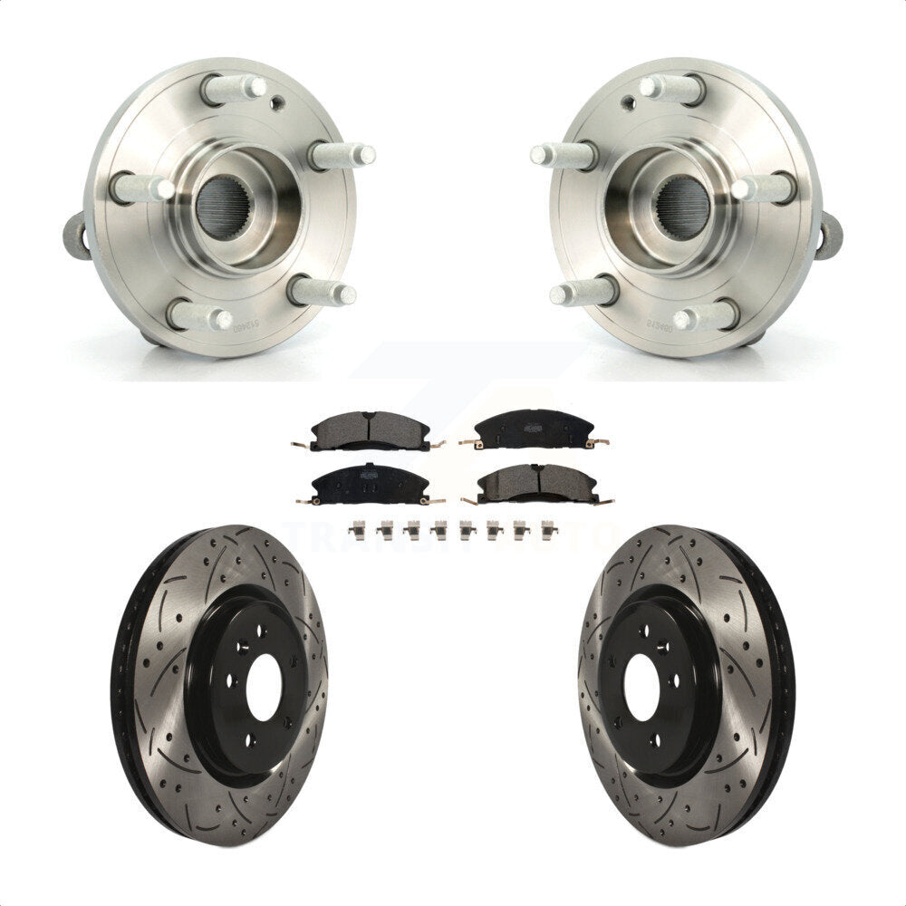 Hub Bearing Drilled Slot Brake Rotor Pads Front Kit For 2013 Ford Explorer Sport