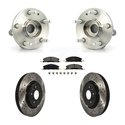 Hub Bearing Drilled Slot Brake Rotor Pads Front Kit For 2013 Ford Explorer Sport