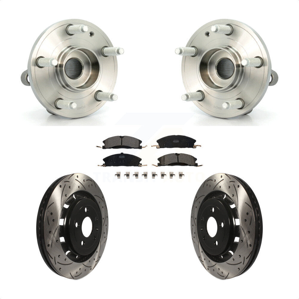 Hub Bearing Coated Drill Slot Brake Rotor Pad Front Kit For Ford Explorer Police