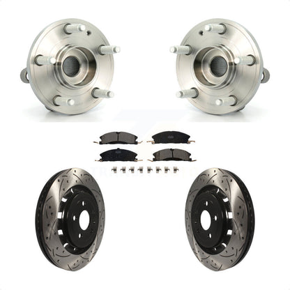 Hub Bearing Coated Drill Slot Brake Rotor Pad Front Kit For Ford Explorer Police
