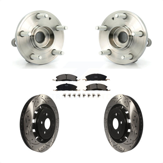 Hub Bearing Coated Drill Slot Brake Rotor Pad Front Kit For Ford Explorer Police