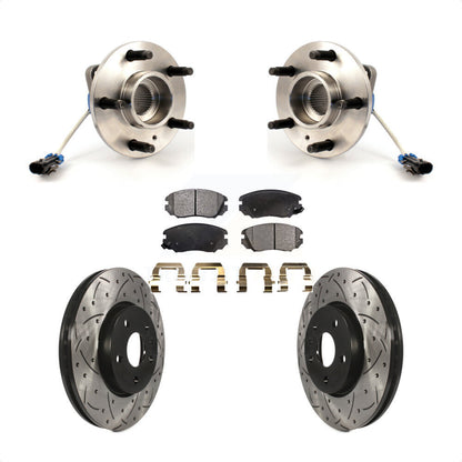 Hub Bearing Assembly Drill Slot Brake Rotor Pads Front Kit For 2010 Buick Allure