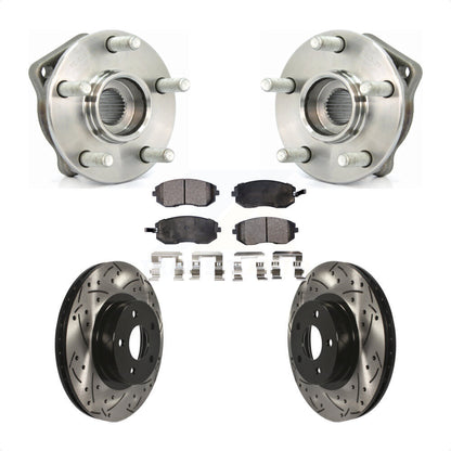 Hub Bearing Coat Drill Slot Brake Rotor Pads Front Kit For Subaru Impreza Legacy