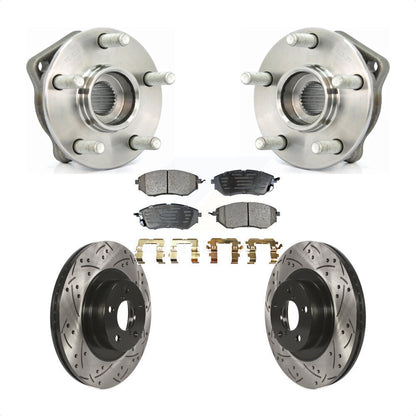 Hub Bearing Assembly Coat Drill Slot Brake Rotor Pad Front Kit For Subaru Legacy