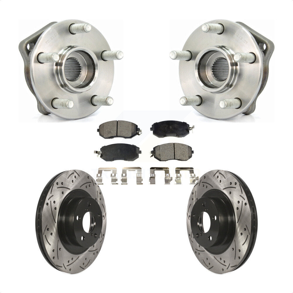 Hub Bearing Drill Slot Brake Rotor Pads Front Kit For Subaru Impreza Forester XV