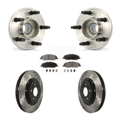 Hub Bearing Assembly Coat Drill Slot Brake Rotor Pads Front Kit For Ford Mustang