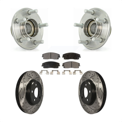 Hub Bearing Drill Slot Brake Rotor Pads Front Kit For Dodge Chrysler 300 Charger