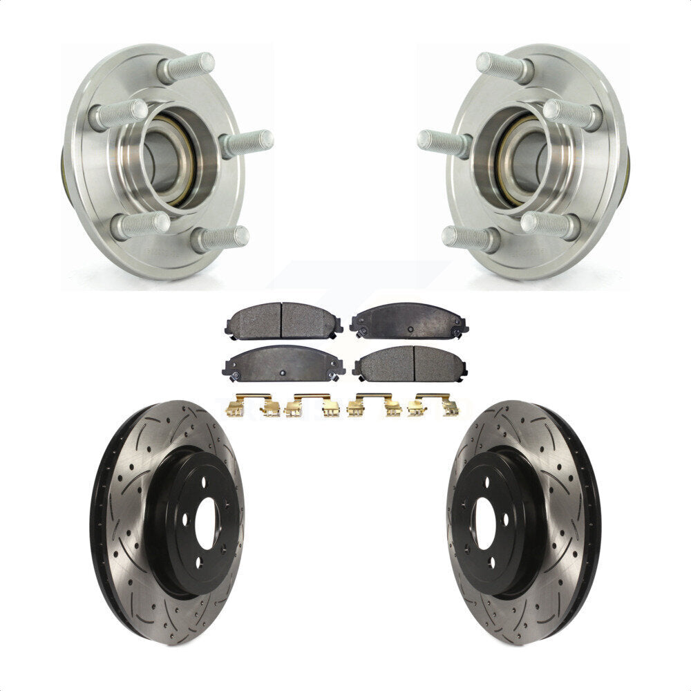 Hub Bearing Drill Slot Brake Rotor Pads Front Kit For Dodge Chrysler 300 Charger