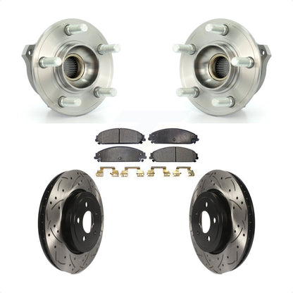 Hub Bearing Drill Slot Brake Rotor Pads Front Kit For Dodge Chrysler 300 Charger