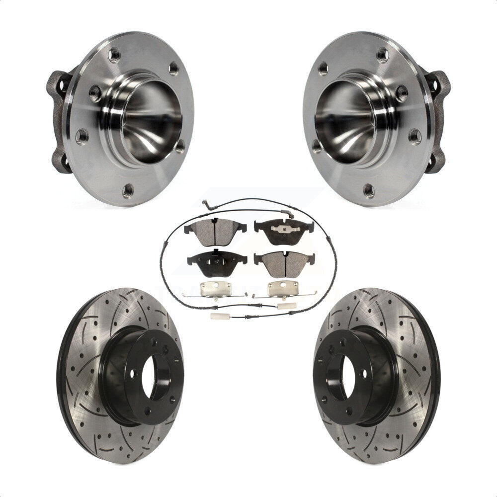 Hub Bearing Assembly Drilled Slot Brake Rotor Pad Front Kit For BMW 323i 328i X1